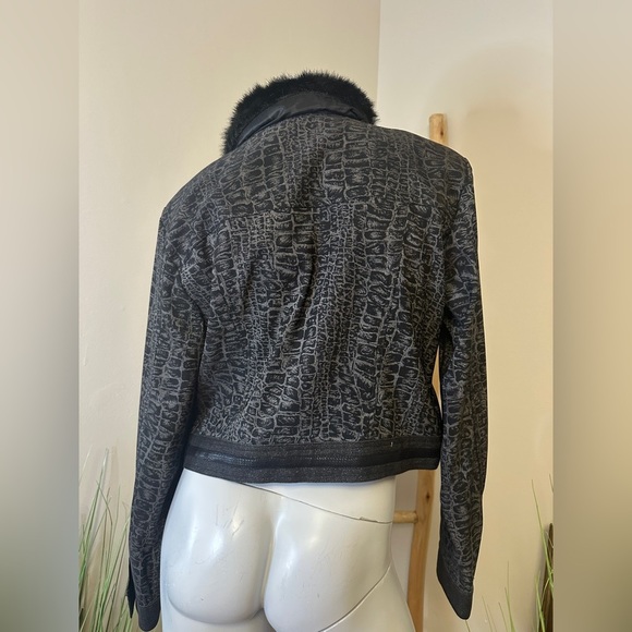 Nancy Bolen City Girl 12 Animal Print Faux Fur Collar Embellished 12 VINTAGE - Picture 3 of 5